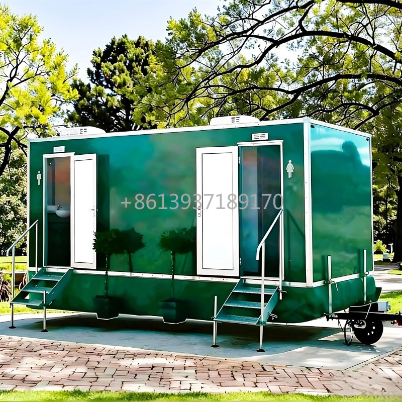 Outdoor Camping Toilet - مقطورة مرحاض متنقلة مع حوض ودش،