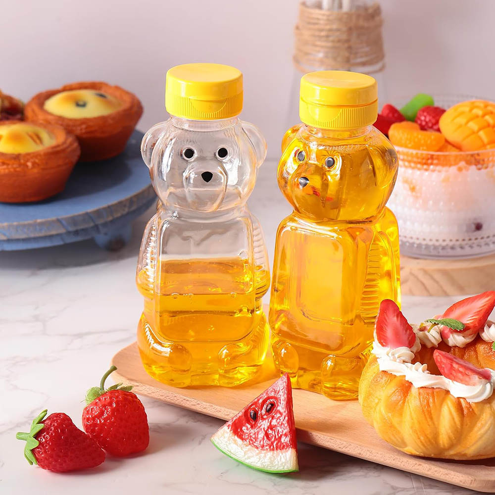 Bear Canister - 12oz Plastic Bear Honey Bottle Jars,Honey
