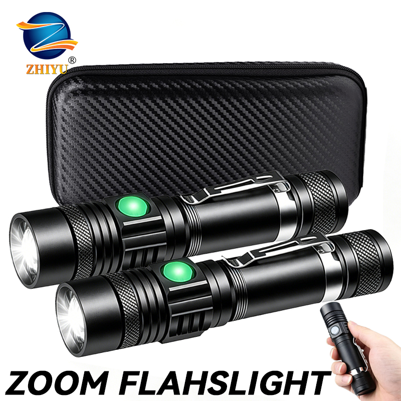 Outdoor Camping Accessories - مصباح يدوي LED قابل لإعادة الشحن