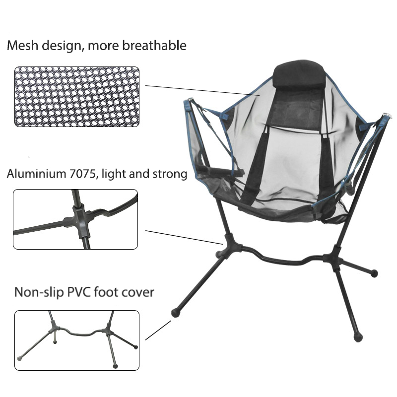 كرسي تخييم قابل للطي والاسترخا - مراجعة Outdoor Camping Rocking Chair وسعره