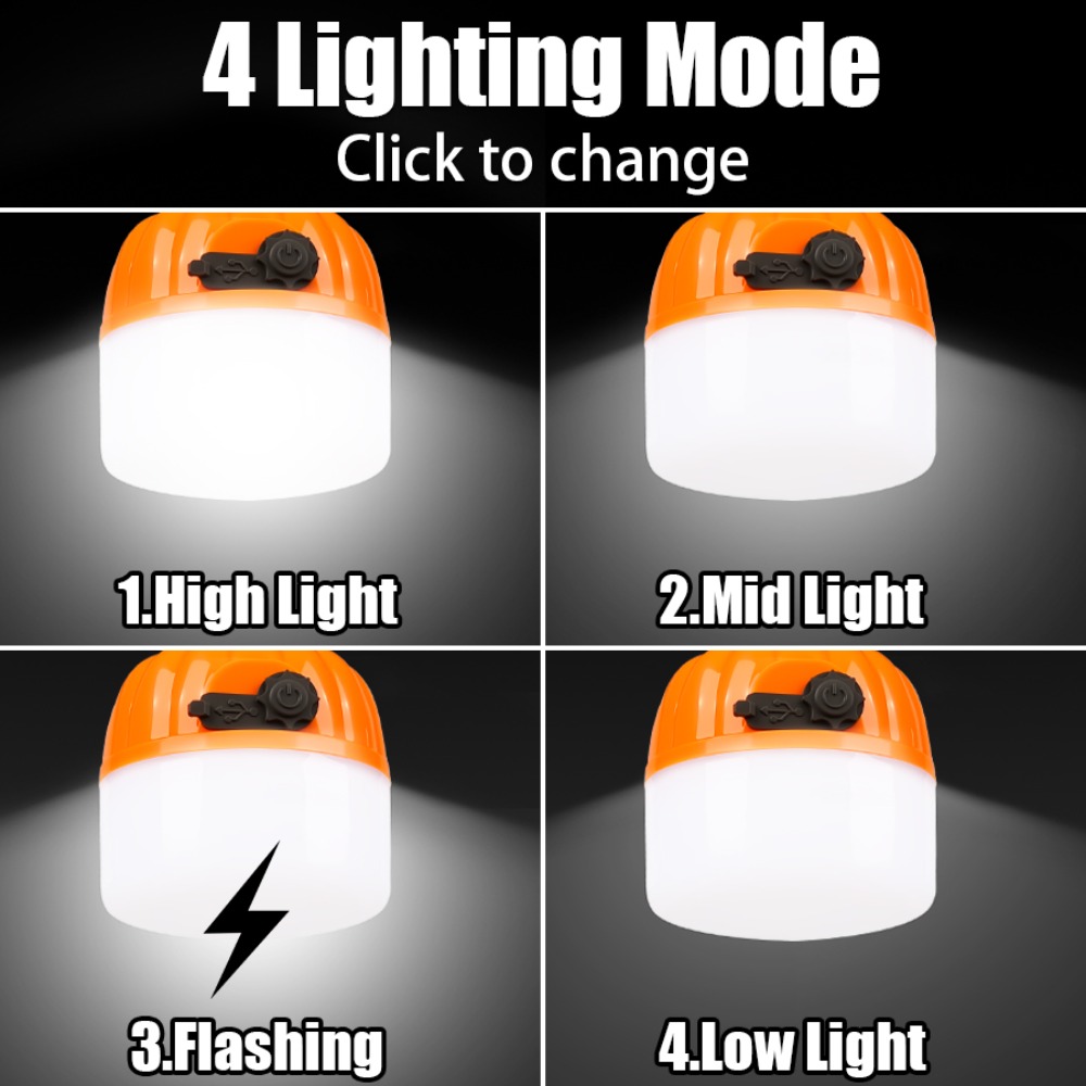 مصباح تخييم محمول صغير مع 4 أو - مراجعة Outdoor Camping Lamp وسعره