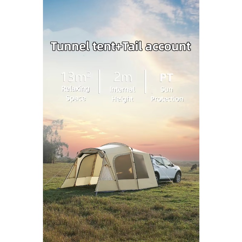 خيمة خلفية للسيارة مخصصة من مص - مراجعة Outdoor Camping Car Tail Tent وسعره