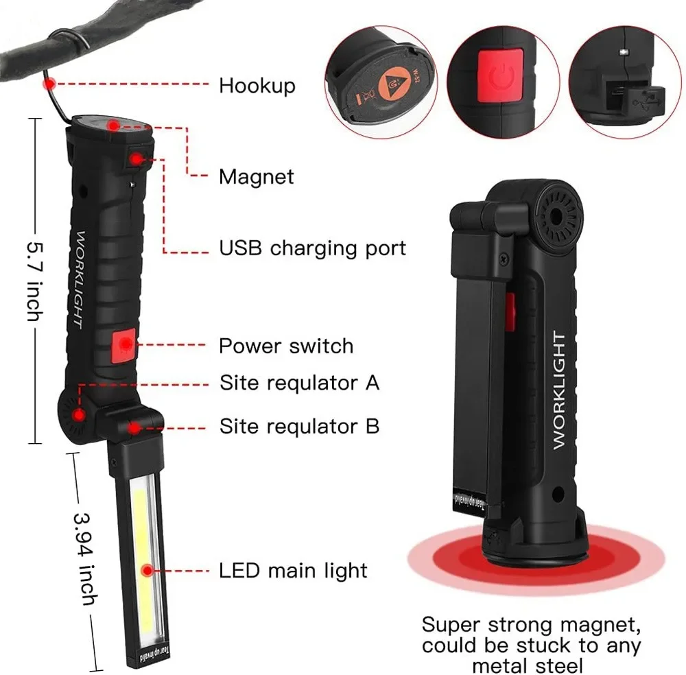 المحمولة COB مصباح ليد جيب USB - مراجعة Outdoor Camping Lamp وسعره