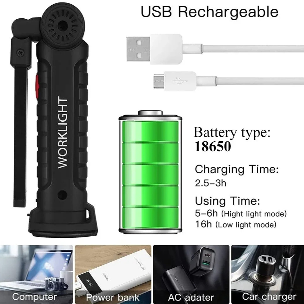 المحمولة COB مصباح ليد جيب USB - مراجعة Outdoor Camping Lamp وسعره