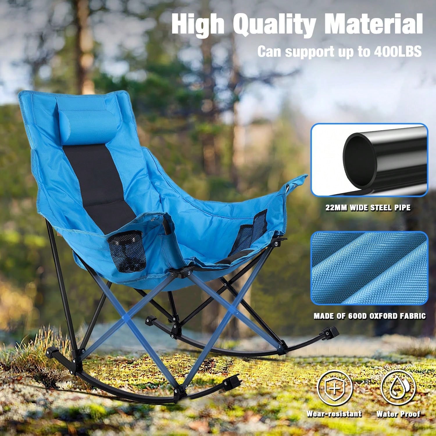 كرسي تخييم قابل للطي للاستخدام - مراجعة Outdoor Camping Rocking Chair وسعره