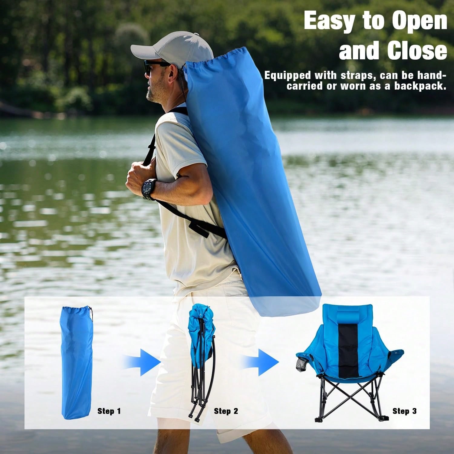 كرسي تخييم قابل للطي للاستخدام - مراجعة Outdoor Camping Rocking Chair وسعره