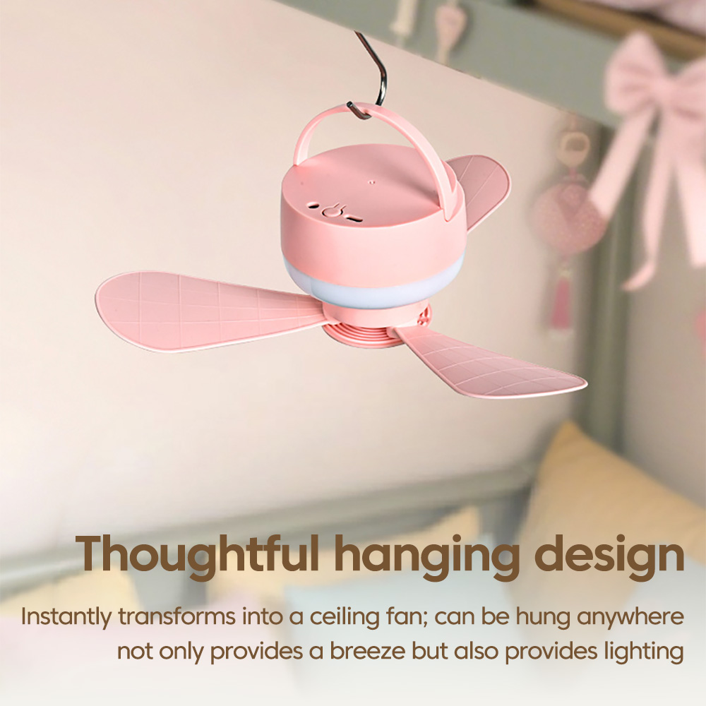 مروحة سقف صغيرة محمولة مع إضاء - مراجعة Outdoor Camping Fan وسعره