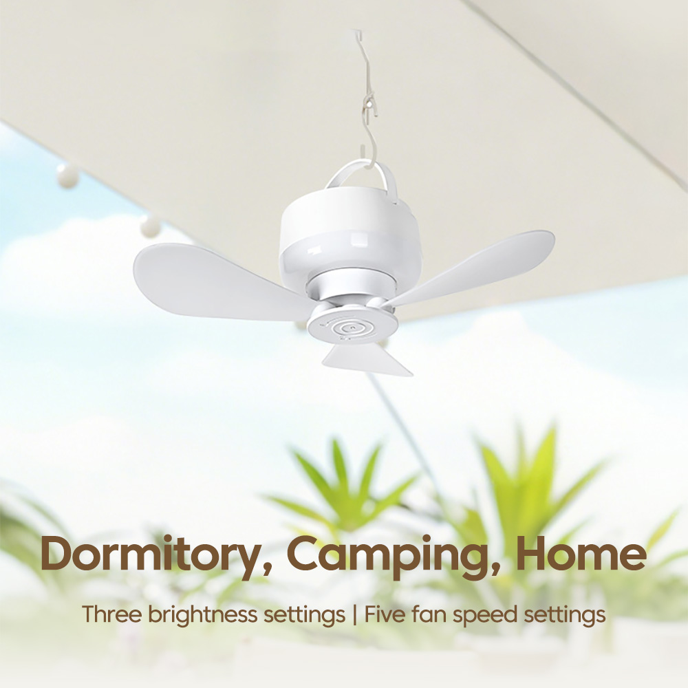 مروحة سقف صغيرة محمولة مع إضاء - مراجعة Outdoor Camping Fan وسعره