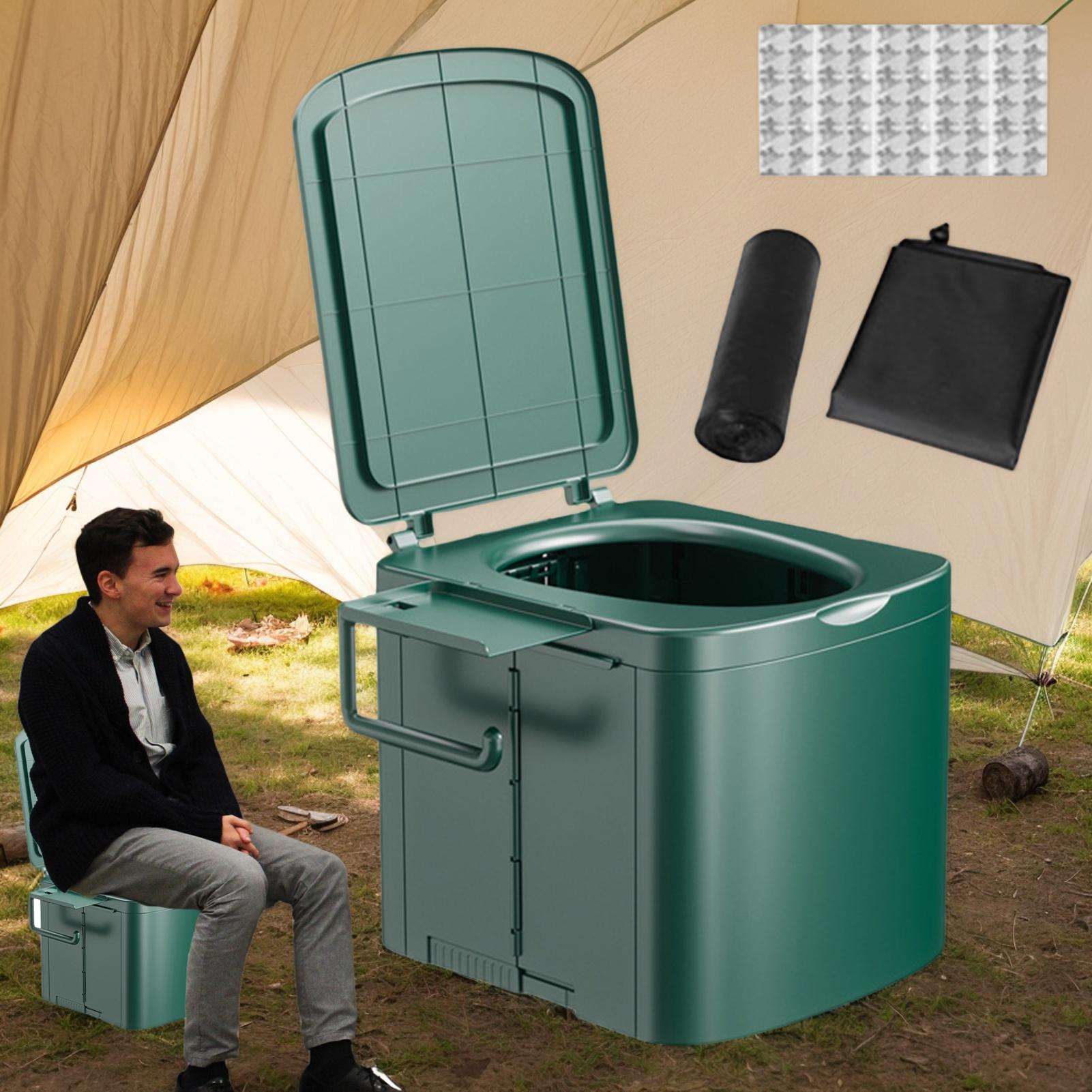مرحاض محمول للتخييم، مقبض مريح - مراجعة Outdoor Camping Toilet وسعره
