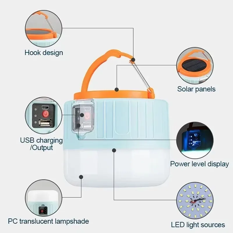 فانوس التخييم بالطاقة الشمسية  - مراجعة Outdoor Camping Lamp وسعره