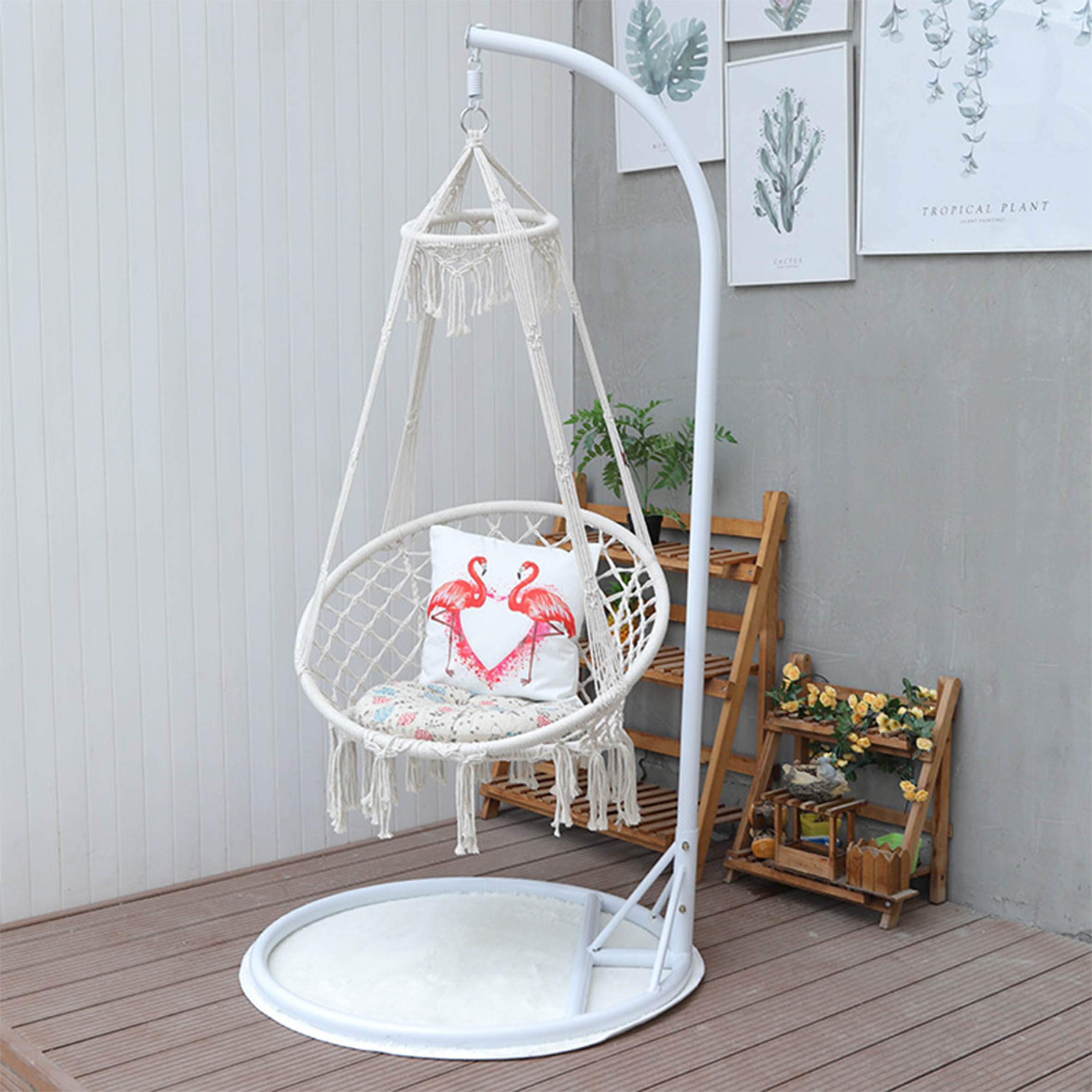 3 مقاعد حديقة الروطان حبل كرسي - مراجعة Outdoor Camping Rocking Chair وسعره
