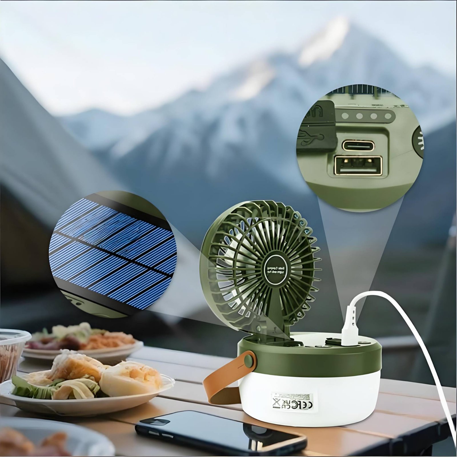 مروحة تخييم تعمل بالطاقة الشمس - مراجعة Outdoor Camping Fan وسعره