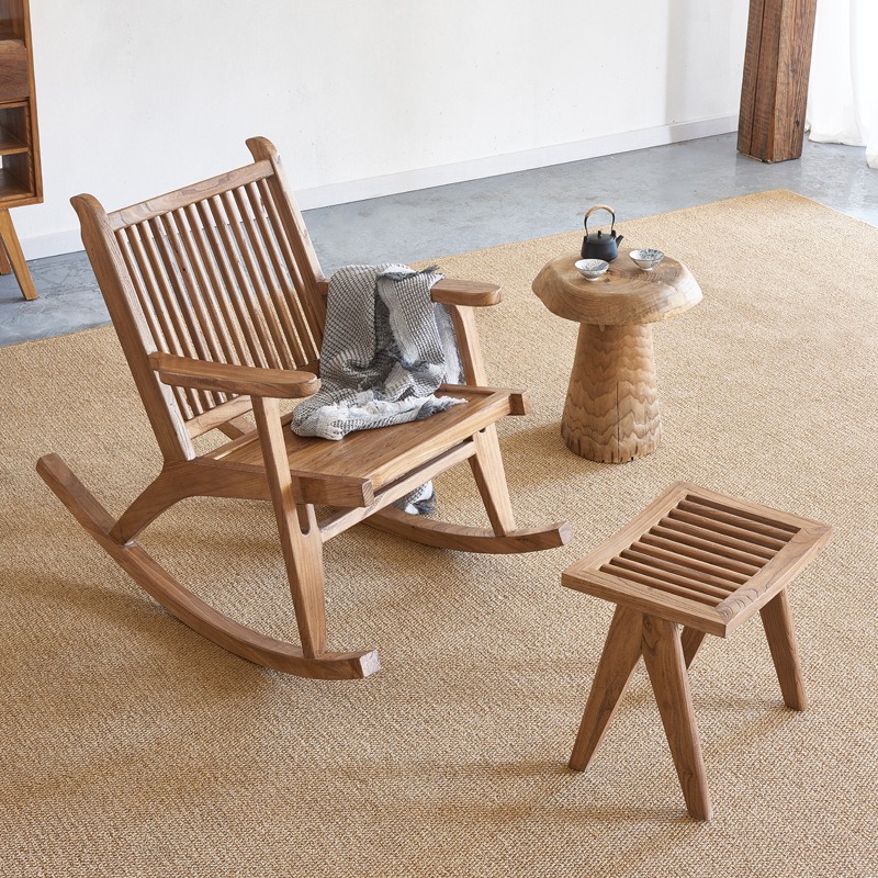 كرسي استرخاء فاخر من خشب الدرد - مراجعة Outdoor Camping Rocking Chair وسعره