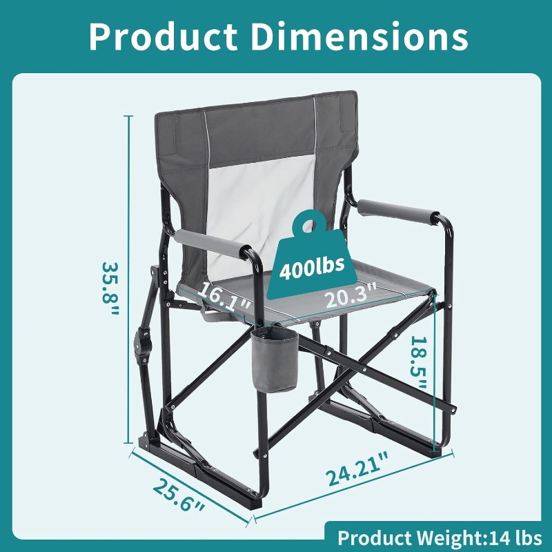 كرسي تخييم خارجي قابل للطي بتص - مراجعة Outdoor Camping Rocking Chair وسعره