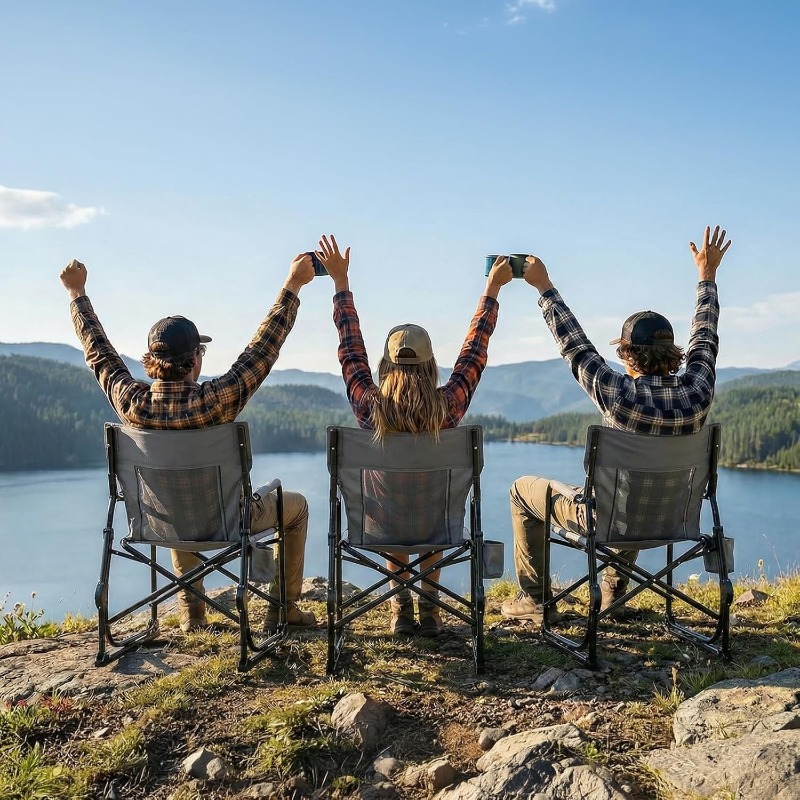 كرسي تخييم خارجي قابل للطي بتص - مراجعة Outdoor Camping Rocking Chair وسعره