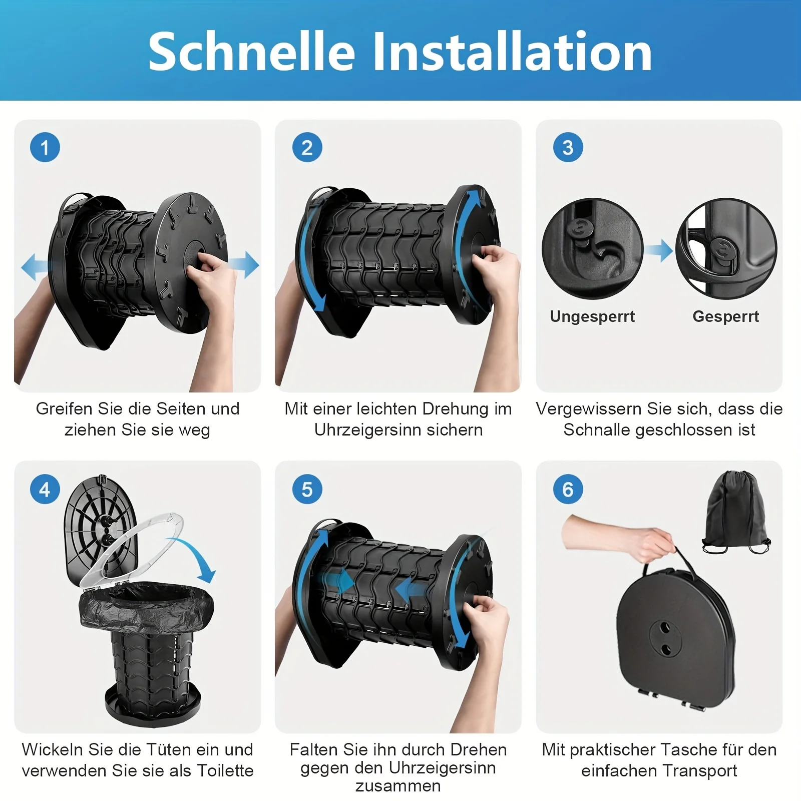 التخييم للطي المرحاض المحمولة  - مراجعة Outdoor Camping Toilet وسعره
