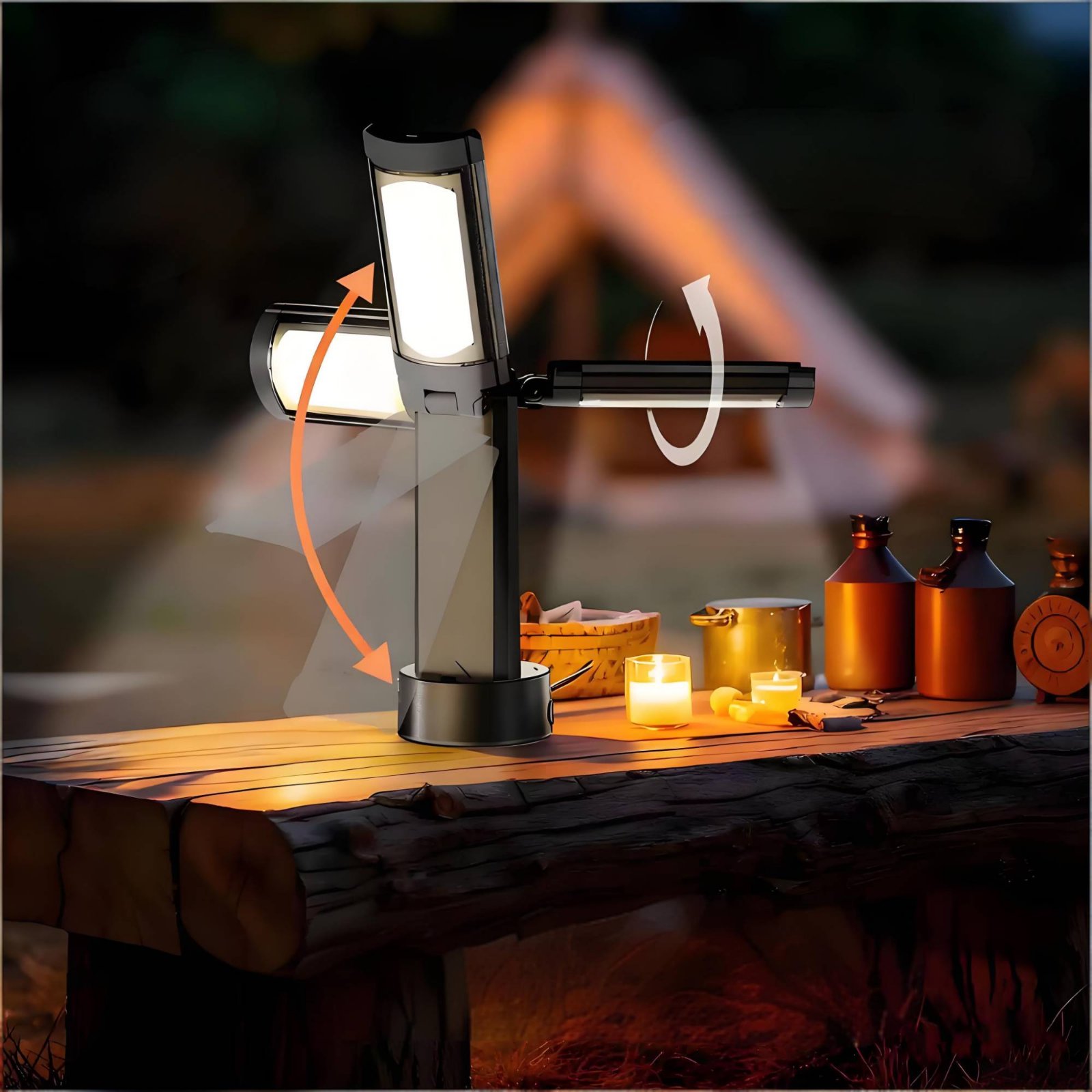 مصباح خيمة تلسكوبي قابل للتعدي - مراجعة Outdoor Camping Lamp وسعره