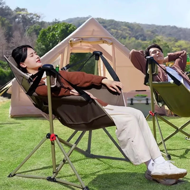 كرسي خشبي محمول قابل للطي للاس - مراجعة Outdoor Camping Rocking Chair وسعره