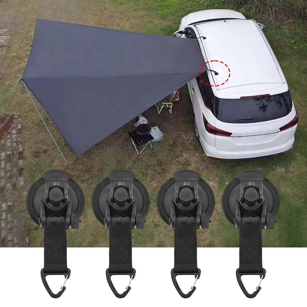 2/4 قطع مشبك شفط لخيمة السيارة - مراجعة Outdoor Camping Van Tent وسعره